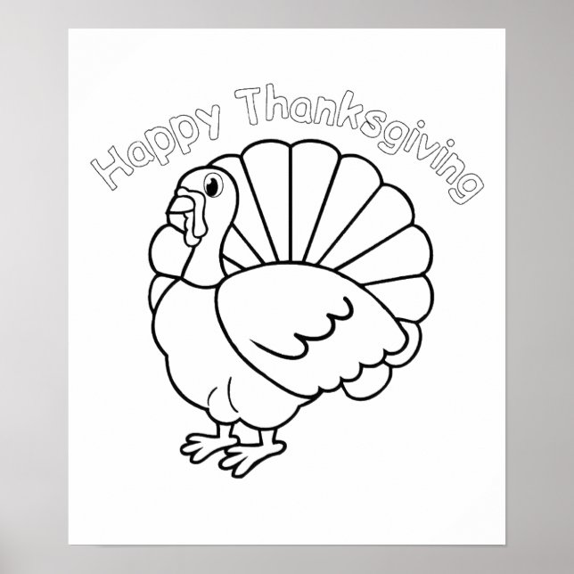 Poster � colorier pour Thanksgiving - (Devant)