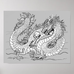 Poster Coloriez votre propre Dragon Pearl