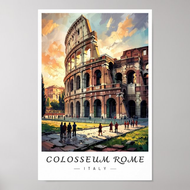 Poster Colosseum Rome Italy Wall Art, Ancient Ruin (Devant)