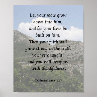 Poster Colossiens 2:7, Bible Verse