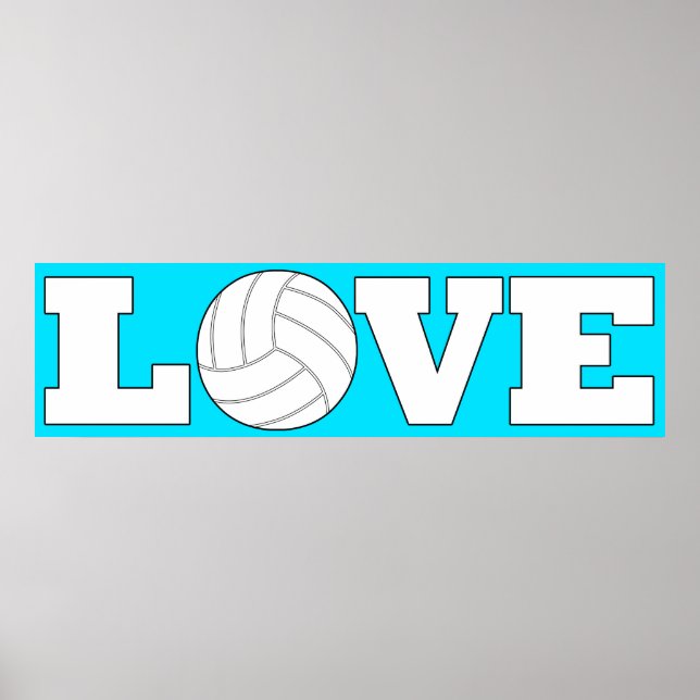 Poster Colour personnalisé Volleybal LOVE Long affichage  (Devant)