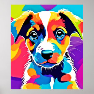 Poster Colour Splash Chien canin Super