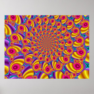 Poster Colourful Fractal Pattern