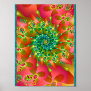 Poster Colourful Spinning Hearts