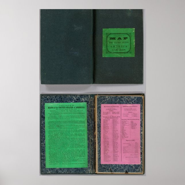 Poster Colton's Railroad and County Map, États-Unis (Devant)