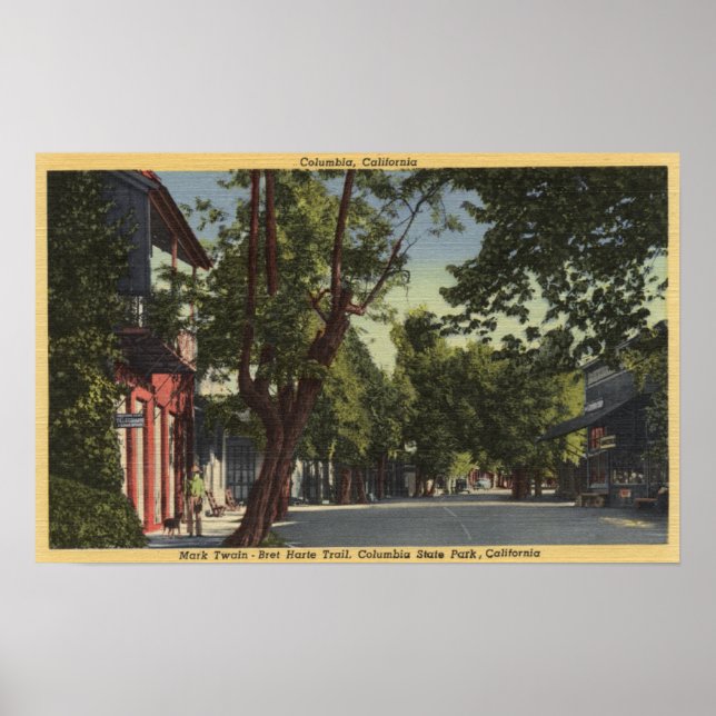 Poster Columbia, Californie - Street Scene (Devant)