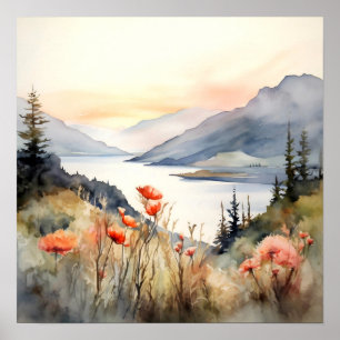 Poster Columbia Gorge Peinture Art Imprimer