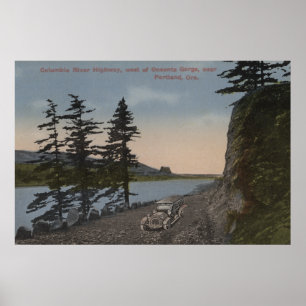Poster Columbia River (Oregon) - Autoroute à l'ouest de l
