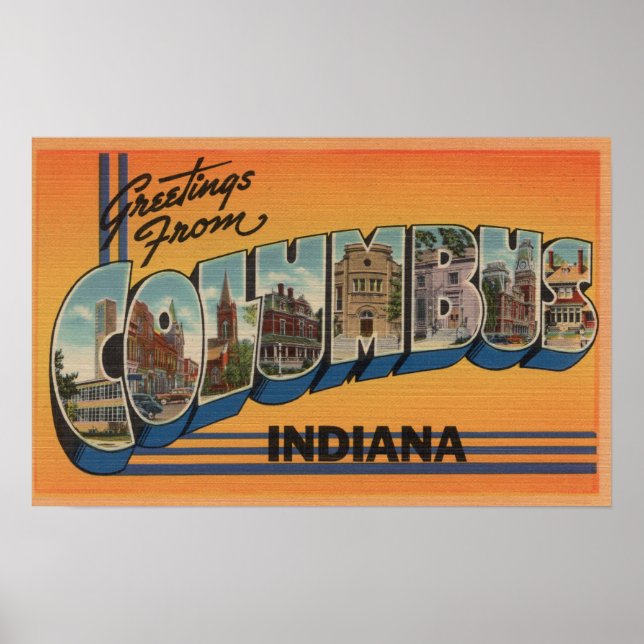 Poster Columbus, Indiana - Scènes de grandes lettres (Devant)