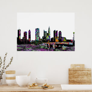 Poster Columbus, Ohio en graffiti