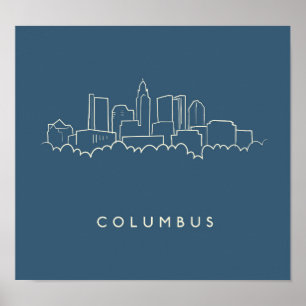 Poster Columbus, Ohio Skyline