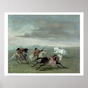 Poster Comanche Feats of Martial Horsemanship, 1834 (oil