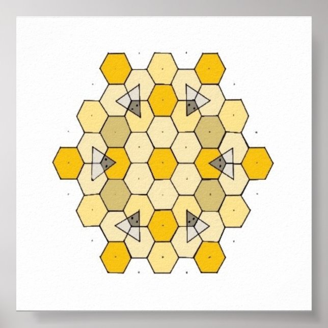 Poster Comb de miel Rangoli (Devant)