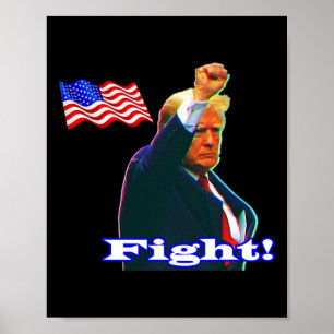 Poster Combat de patriote de Trump 