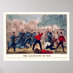 Poster Combat volontaire de rue à Baltimore 1861