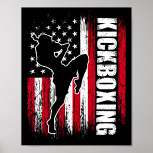 Poster Combattant de kickboxing Combattant de kickboxing