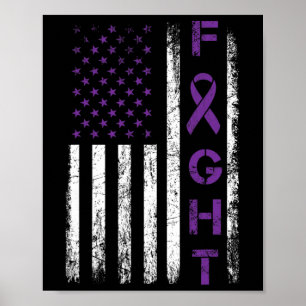 Poster Combattant de l'épilepsie Drapeau des États-Unis -