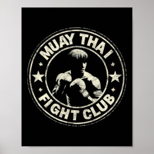 Poster Combattant de Muay Thai Thaïlande Kickboxing Mma V