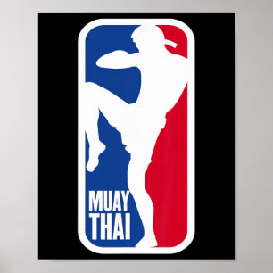 Poster Combattant de Muay Thai Vintage Combat de rue Mma