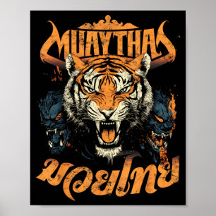 Poster Combattant de Muay Thai Vintage Tiger Muay Thai