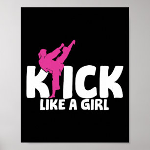 Poster Combattante de kick-boxing fille kickboxing arts m