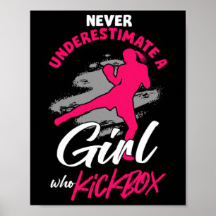 Poster Combattante de kickboxing Fille Kickboxing Mma Spo