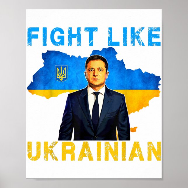 Poster Combattre Comme l'Ukrainien Je suis avec l'Ukraine (Devant)