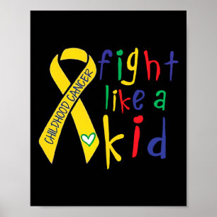 Poster Combattre comme un enfant Ruban d'or Sensibilisati