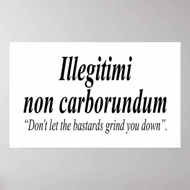 Poster COMBATTRE DE RETOUR Illégitimi non carborundum est (Devant)