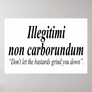 Poster COMBATTRE DE RETOUR Illégitimi non carborundum est