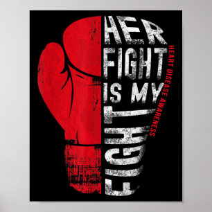 Poster Combattre est mon combat Chemise Coeur Sensibilisa
