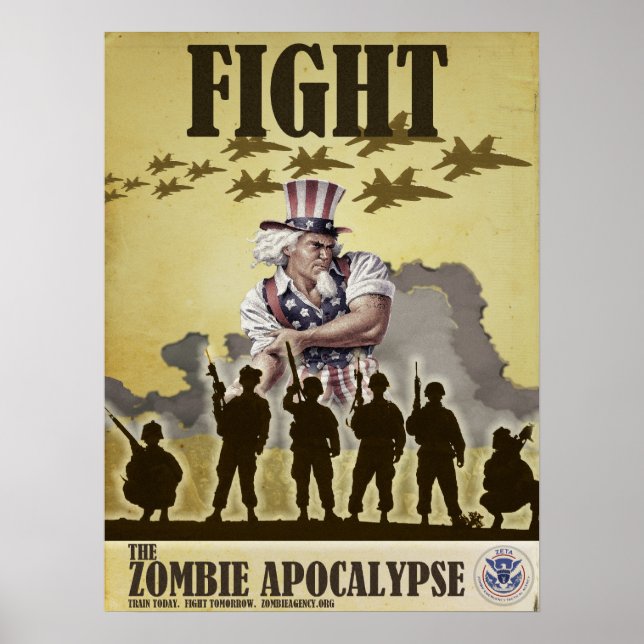 Poster Combattre l'affiche de Zombie Apocalypse (Devant)