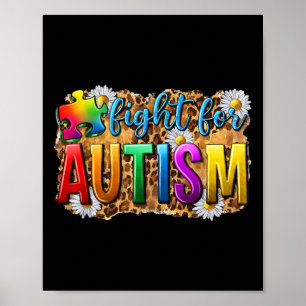 Poster Combattre l'autisme Daisy et Puzzle Sensibilisatio