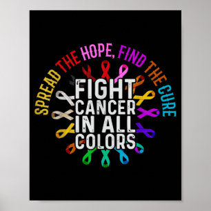 Poster Combattre le cancer dans et de toutes les couleurs