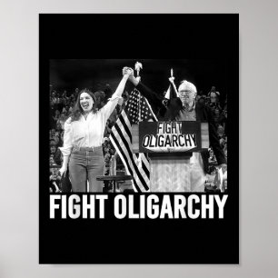 Poster Combattre L'Oligarchie, Manifester Et Résister Ave