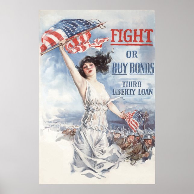 Poster Combattre ou acheter des obligations — WW1 (Devant)