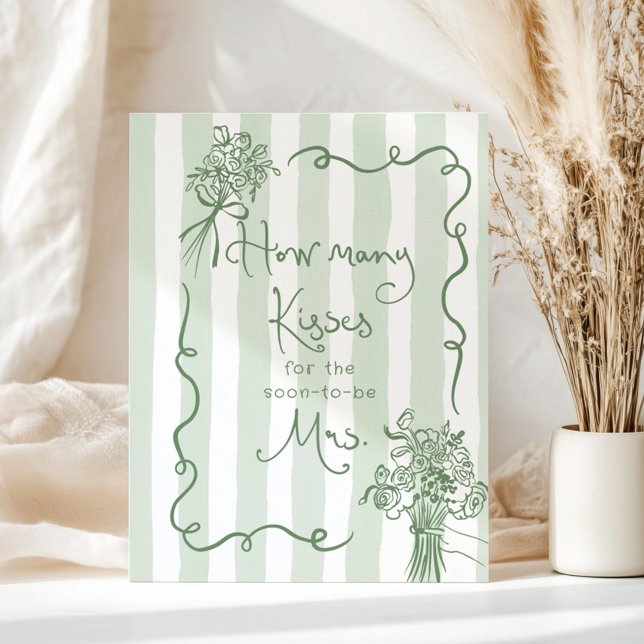 Poster Combien de baisers douche de mariée Whimsical (Créateur téléchargé)