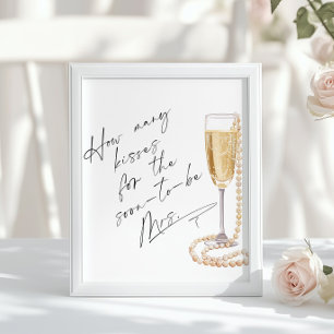 Poster Combien de baisers Perles et le Prosecco Bridal do