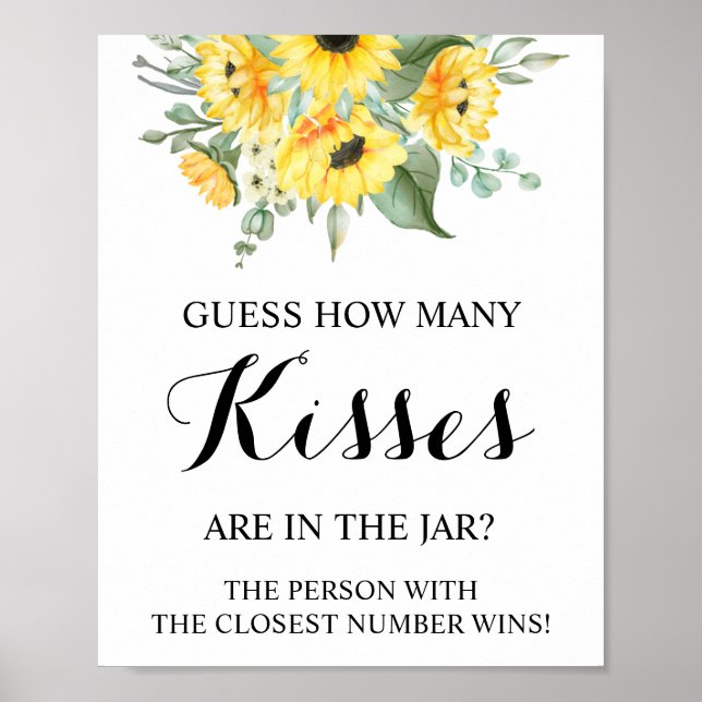 Poster Combien de baisers Sunflowers Fête des mariées Jeu (Devant)