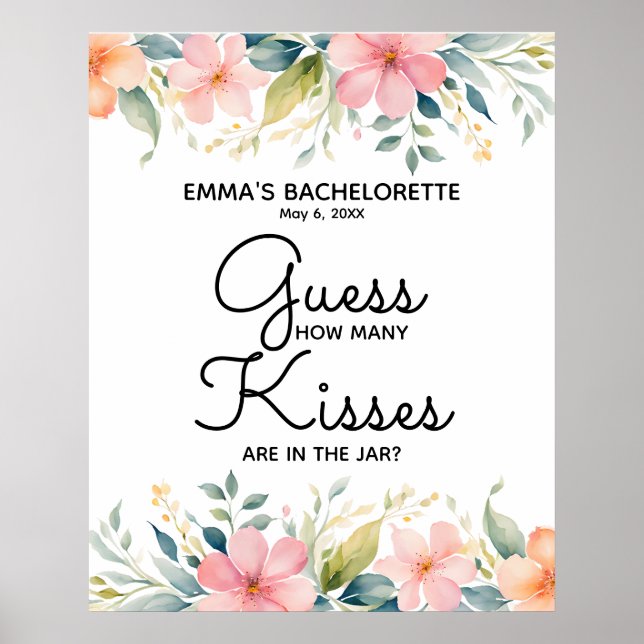 Poster combien de baisers y a-t-il dans le jeu de douche  (Devant)