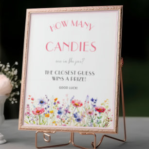 Poster Combien de bonbons Jeu de Baby Shower