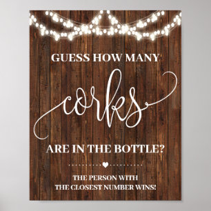 Poster Combien de bouchons Panneau de jeu de Baby Shower 