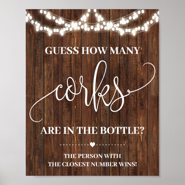Poster Combien de bouchons Signe de jeu de baby shower We (Devant)