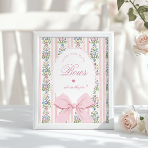 Poster Combien de Bows Devinant Jeu Coquette Bow Rose