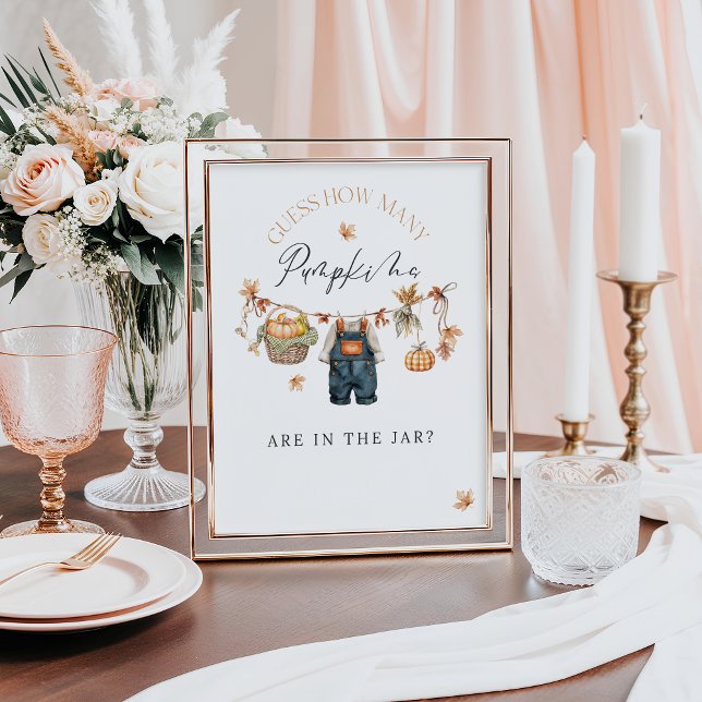 Poster Combien de Citrouilles dans le Baby shower rustiqu (Créateur téléchargé)