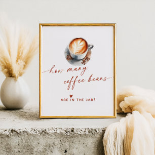 Poster Combien de grains de café Jeu de Baby Shower de Ma