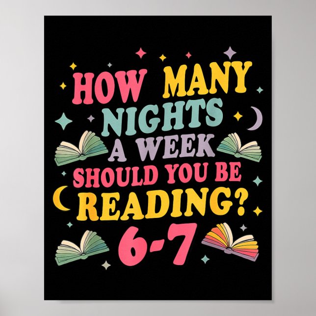 Poster Combien de nuits de lecture 67 Meme Six Seven Prof (Devant)