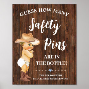 Poster Combien de paniers de sécurité Jeu Cowboy Baby sho
