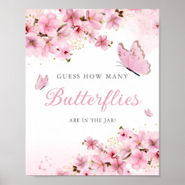 Poster Combien de papillons dans le baby shower du sucre