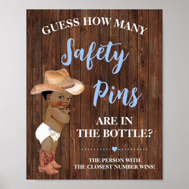 Poster Combien De Pins De Sécurité Jouent Un CowboyDouche (Devant)
